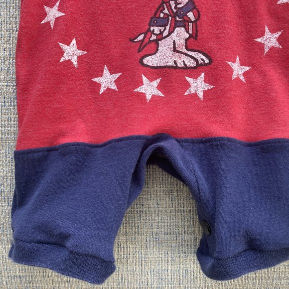 Snoopy Peanuts 4th of July Patriotic Handmade Romper Shorts t shirt size 9 m - Picture 6 of 9